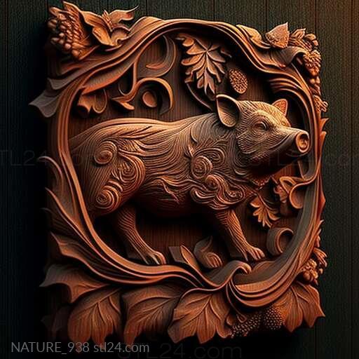 Nature and animals (st pig 2, NATURE_938) 3D models for cnc